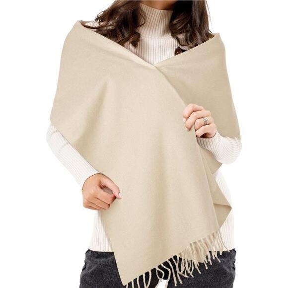 womens pashmina shawl wrap winter scarf soft warm long evening wedding party sto - Picture 4 of 7
